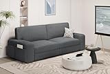 Yaheetech Sofa 212 x 81 cm Polstersofa aus Cordstoff mit Abnehmbare Kissen und Rückenlehnen Couch mit Breite Armlehnen für Wohnzimmer/Schlafzimmer/Spielzimmer Dunkelg
