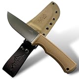 SK Wild Ones® Outdoor-Messer – feststehendes Werkzeug mit Echtleder- & Kydex-Dangler – EDC-Messer – aus 440C Edelstahl – Grün – Brag