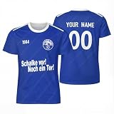 Personalisierte Fußball Trikot, Schalke Trikot Geschenk Personalisiert,Trikot mit Eigenem Namen & Nummer, Herren,Jugend,Damen Fußball T-Shirt,100% Polyester, Atmungsak