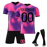 HGWOPGASD Personalisierte Fußball-Trikots Customizable Trikot Mit Eigenem Namen Individuelles Fußballtrikot Fußball Trikot Mit Namen Benutzerdefiniertes Fußballtrikot Für Kinder A09