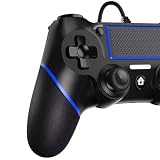 Zexrow Controller für PS-4, USB, kabelgebunden, für PlayStation-4/Pro/Slim/PC, Gamepad, Dual Vibration und Rutschfester Griff, usw, mit 2,1 m langem USB-Kab