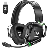 WESEARY WG4 Gaming Headset Wireless, 2,4G Wireless Gaming Headset mit Mikrofon für PS5, PS4, PC, Switch, Mac, Faltbarer Surround Sound Bluetooth Kopfhörer, Über 45 Stunden Akk