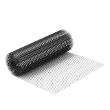 Wiltec Maschendrahtzaun Schwarz 100 cm x 25 m, 0,9 mm Stärke 12x12 mm Maschengröße, Volierendraht 4-Eck aus Stahl verzinkt, Drahtgitter, Vog