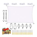 Sonnensegel Sonnensegel Wasserdicht Rechteckig 2x5m, Sonnenschutz Wetterschutz Balkon Stoff Segel Baldachin 95% UV-Schutz Mit 4 Befestigungsseile Für Terrasse Garten Balkonund Außenbereich Camping(B
