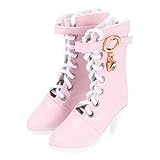 GARVALON 1 Paar Puppe High Heels Miniatur Sandalen-absätze High Heels Für Puppe Winzige Stiefel Kinderspielzeug Puppe Winziger Schuh Puppe Hoch Hochhackige Stiefel Puppen Rosa Baumw