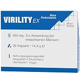 Virility EX - 600mg Aktiv Formel zur Anwendung bei erwachsenen Männern, 20 vegane Kapseln – Hochdosiert &