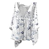 Langärmeliges Damen-Wandershirt, natürlich duftender Stoff, Damen-T-Shirt, V-Ausschnitt, blau, 3XL