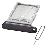 MMOBIEL Dual-SIM- Kartenhalter Kompatibel mit Samsung Galaxy S24 / S24 Plus - SIM-Tray - SIM-Kartensteckplatz - SIM-Kartenhalter Ersatz - inkl. SIM-Nadel und Wasserdichtem Gummiring - Schw