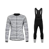 UGLY FROG Damen MTB Winter Fleece Radtrikot Set Fahrrad Trikot Langarm + Radlerhose Thermo Winddicht DEHJK12