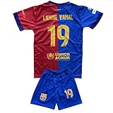 Qycksouth Lamine Yamal Barcelona Nr.19 Kinder für Trikot Fußballtrikot, Heim 2024 Neue Saison, Kinder Trikot, Sporttrikot, Fußball-Trainingstrikots, Kinder Kommen Sie mit Shorts Fußball (152-Yamal)