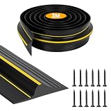NUTKIT Garagentordichtung 3M, Gummi DIY Garagentor Schwellendichtung mit 12 Schrauben, Universeller Garagentor Dichtung, Bodenpuffer-Bodenabdichtung Wetterfest für Saubere＆Trockene Garagen(H14mm)