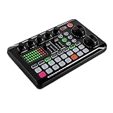 Dj Mischpult für Pc Audio Mixer Soundboard Dj Pult Anfänger F998 Bluetooth Stereo Audio Mixer 12 Toneffekte, für Streaming, Podcasts und Karaok