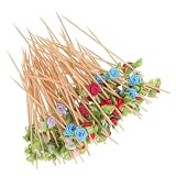 IMIKEYA 100st Bambusspieße Für Obst Spieße Für Vorspeisen Blumenzahnstocher Zahnstocher Für Die Vorspeise Obst-essensauswahl Für Die Geburtstagsfeier Ausgefallene Partydekorationen Hö