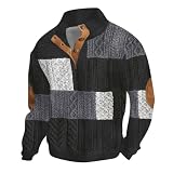 Generico Sweatshirt Herren Ohne Kapuze Angebot Herbst Winter Pullover Ohne Reißverschluss Baumwolle Lange Ärmel Pullover Mit Knöpfen Bequeme Mode Sweatshirt Sport Slim Fit Sweatshirt Leicht C