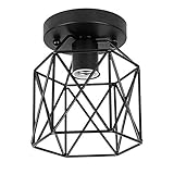 ZHMA Semi-Flush Mount Deckenleuchte, Industrial Vintage Style Lampenschirm, Öl gerieben Bronze Finish für Flur Studie Zimmer Büro Schlafzimmer Dek