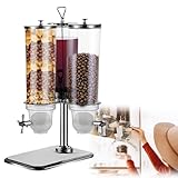 NLLATEI Müslispender Getränkespender, 360° Drehbarer, Multifunktionaler Vorratsbehälter Und Getränkespender Für Getreide, Haferflocken, Snacks, Kaffee, Milch, Saft Und Bier(2 Cereal+1 Beverage)