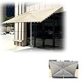MACAGGTNTU 2x2m 3x2m Sonnenschirm Marktschirm Rechteckschirm Mit 6 Rippen，Kippen Terrassenschirm Mit Höhenverstellbar，Balkonschirm Für Wände(Khaki,4x2.5m/13x8ft)