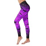 Trainingshose Damen Halloween/Chrimas Damen Jogginghose Lang Bein Flared Leggings Thermohose Mit Taschen Gedruckt Dehnbar Hose Thermohose Laufhose Pantyhose Geeignet FüR Gym Yog