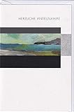 ABC Kunst- und Glückwunschkarten Trauerkarte Herzliche Anteilnahme: Landschaft mit Silb