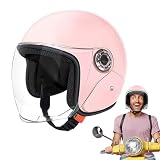 Elektrische Motorradhelme - Reithelme Motorrad, Motorrad-Halbhelme Four Seasons, Retro-Reitlinsenhelme, Rennmopedhelme für Männer, Frauen, , Mädchen, Jug