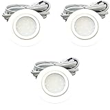 3er Set IP44 LED Möbeleinbauleuchten 12V extra flach 2,4W Einbaustrahler New Lina 200lm Weiß 3000K Warmweiß Bohrloch: 54 bis 60mm, 2m Kabel mit AMP Stecker. Möbel, Küche, Bad, Decken usw. ✅