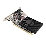Naroote Low-Profile-Grafikkarte, Grafikkarte für Gaming-PC, PC-Grafikkarte GT730, 2 GB GDDR3-Grafikkarte, Einzelner Lüfter, 64-Bit-810-MHz-1000-MHz-Grafikkarte mit VGA-DVI-S