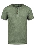 Solid SDTihn Herren T-Shirt Kurzarm Shirt mit Grandad-Ausschnitt 100% Baumwolle Regular fit, Größe:M, Farbe:Climb Ivy (3785)
