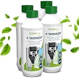 Wessper ökologische entkalker für Kaffeevollautomat 4x 500ml, Kaffeemaschine, Espressomaschinen - kompatibel mit Delonghi, Senseo, Saeco, Nespresso, Jura, Siemens, M