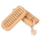 DRESSOOS 2st Nagelreinigungsbürste Mit Schweineborsten Wiederverwendbare Fingernagelbürste Bürste Mit Holzgriff Nagel Reinigen Nagelbürste Zum Reinigen Der Fingernägel Hölzern Yellow