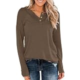 Damen Crop Tops Party Tops Langarm Reißverschluss Kragen Blusen Racerback Plaid Print Tunika Top Dressy Blumendruck Tunika Top Trendy Aushöhlen T-Shirts Casual Ruched Blusen Kleidung, Braun_0, XXL