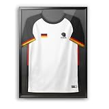 ACAZA Trikotrahmen 70 x 90cm XL Groß, 3D Bilderrahmen tief zum befüllen mit Fußball-, Eishockey-, Rugby-, NBA-trikot, mit Aufhänger, Aluminium und Acrylglas, Schw