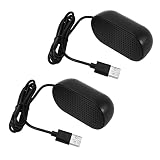 Verasail 2X USB Lautsprecher Tragbare Lautsprecher Angetrieben Stereo Multimedia Lautsprecher Fuer Notebook Laptop PC (Schwarz)