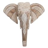 Marrakesch Boho Deko Wanddeko Elefant aus Holz massiv 44cm groß | Skandinavische Wandbilder Anokha modern als Deko im Wohnzimmer Schlafzimmer | Afrika Wanddekoration Outdoor als Terrasse Balkon Dek