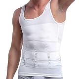 Taoqiao Kompressionsunterwäsche Männer Körper abnehmen Herren Tanktop figurformendes Unterhemd für Männer Sport Fitness Bodyshaper Bauchweg (Weiß L)