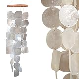 ART-CRAFT Capiz Muschel Kette Girlande Weiss als hänge Deko für Fenster oder deko Wohnzimmer Garten Dekoration Länge 70