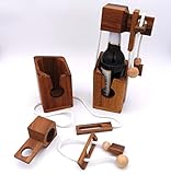 ROMBOL Flaschentresor - edler Tresor aus Holz für Bierflaschen 0,33 l als kreative Geschenkverpackung, Bandfarbe:W