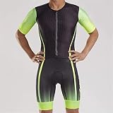Herren-Triathlon-Anzug Radlauf Trikot Set kurzärmelige Radfahrradfahrradanzug 9d Gel Voller Reißverschlussbody (Color : 15, Size : X-Small)