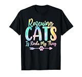 Katzen retten ist irgendwie mein Ding, Tieraktivist für Katzen in Batik-Optik T-S