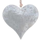 Rost Deko EIN Metall Hänger. Herz aus Zinkblech. Zink Herzhänger. Zinkherz. Farbe Silber. 15