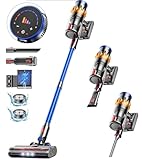 MIBODE Akku Staubsauger, 45000Pa/550W/70Mins Staubsauger Kabellos mit Smart Display, Staubsauger mit Automatikmodus & Anti-Verhedderung-Bürste für Teppich, Hartboden und T