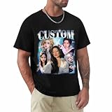 LLLGSH Personalisiertes T-Shirt - Personalisierbares Herren T-Shirt mit Foto Text - T-Shirt selbst gestalten - Vollfarbiger Druck - Baumwolle Tshirt Damen H