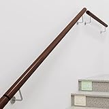 Robuste Holztreppe il – 1,6 m (5,2 Fuß) Wandmontierte Bannisterschiene für Treppen – sichere Unterstützung für ältere Menschen und Kinder – Walnussfarben-Komplett-S