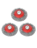 Drahtbürste für Winkelschleifer Ø 125 mm, M14-Gewinde Aufnahme, aus gewelltem HSS-Stahldraht, für Metall und Stein, zum Reinigen, Entzundern, Aufrauen und Entrosten(3 Pack)