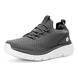 FitVille Slip On Sneakers Herren Walkingschuhe Extra Weit Sportschuhe Leichte Laufschuhe Atmungsaktive Jogging Fitness Outdoor Gym Schlüpfen Schuhe,Grau,43 EU,W