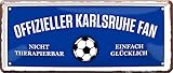 schilderkreis24 - Blechschilder OFFIZIELLER Karlsruhe Fan Metallschild für Fußball Begeisterte Deko Artikel Schild Geschenkidee 28x12