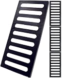 MOSINSBO Ablaufgitter aus Gusseisen, 43,2 x 20,3 cm, für den Außenbereich, 4 Stück, Abwasserrost, B-Klasse, langlebiger, robuster Kanalrost, schwarz, rechteckig, Ablaufgitter für Auffahrt, Beton, Hof,