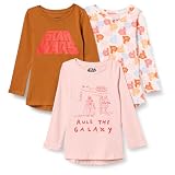 Amazon Essentials Disney | Marvel | Star Wars | Frozen | Princess Mädchen Tunika-Shirts mit Langen Ärmeln, 3er-Pack, Star Wars Rule The Galaxy, 9 J