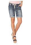 Eight 2 Nine Damen Boyfriend Bermuda Shorts in Denim-Optik Dark-Blue M