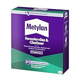 Metylan Renoviervlies & Glasfaser, Tapetenkleister & Grundierung für Renoviervlies, Glasfaser- & Raufasertapete mit Vliesrücken, Kleister für Feuchträume, 1x500g