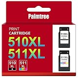 Palmtree PG-510 CL-511 Wiederaufbereitet für Canon druckerpatronen 510XL 511XL Ersatz für druckerpatronen Canon MX495 für Pixma iP2700 MP230 MP240 MP250 MP280 MX340 MX410 (1 Schwarz 1 Dreifarbig)